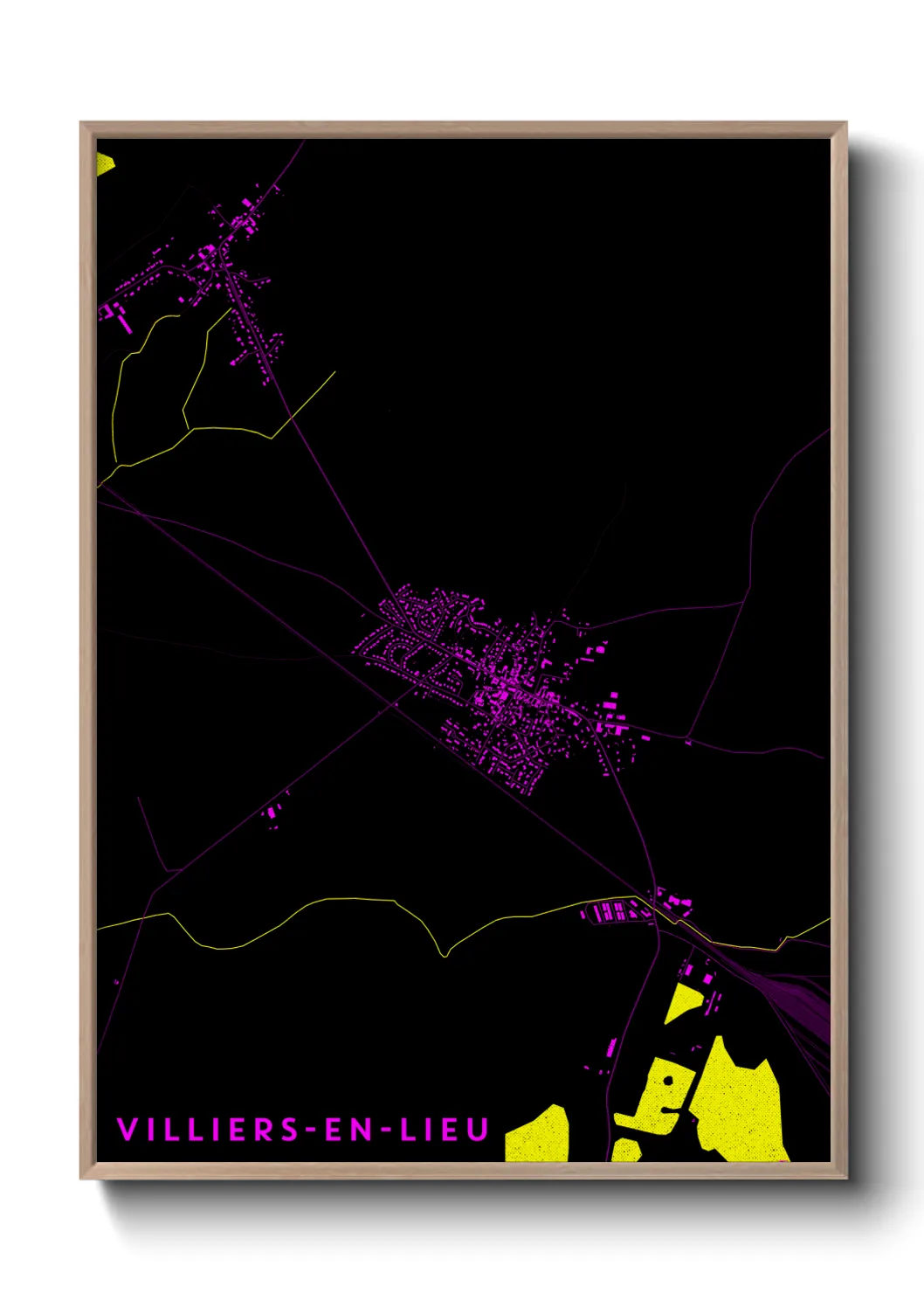 Une affiche de carte sur Villiers-en-Lieu