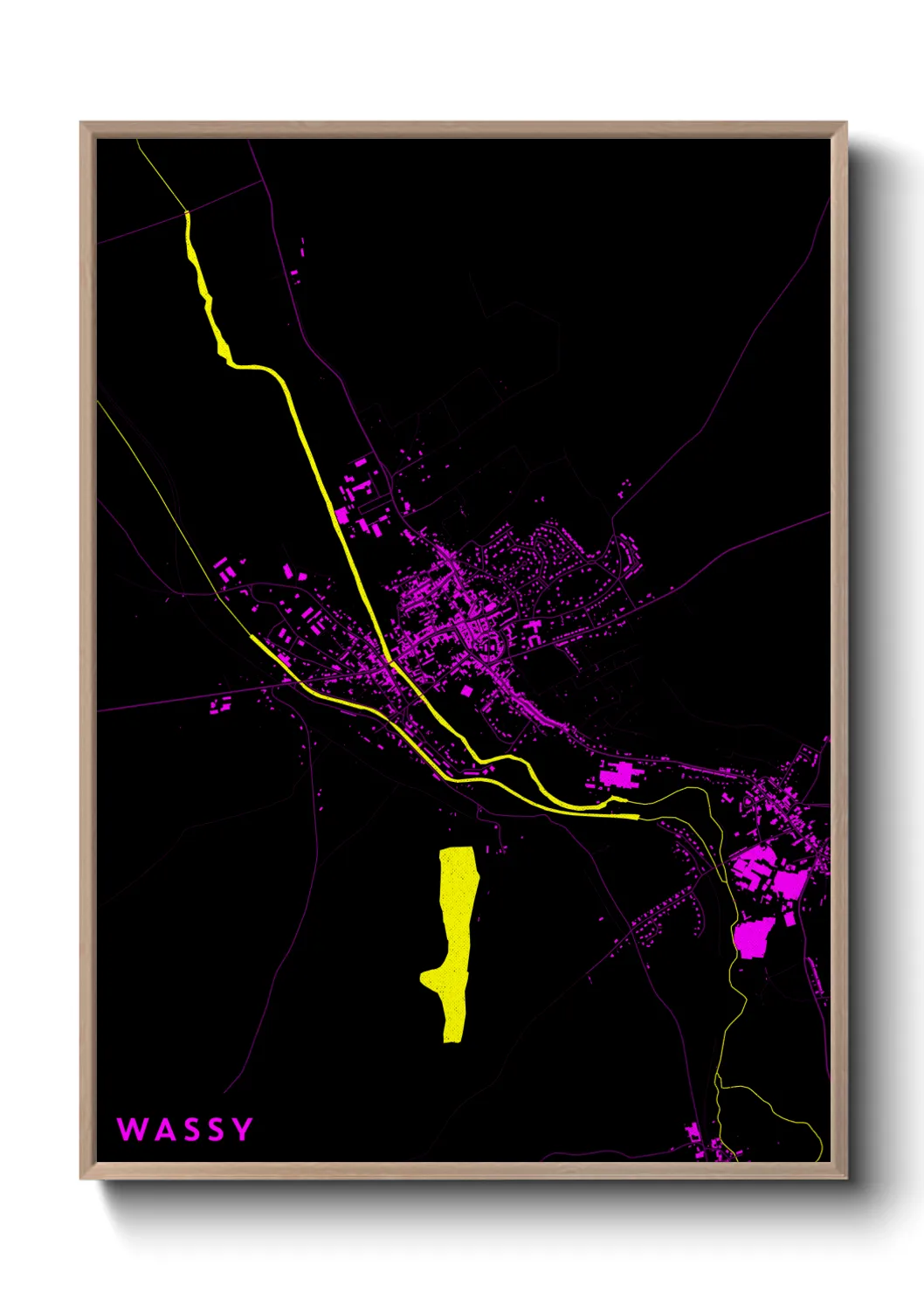 Une affiche de carte sur Wassy