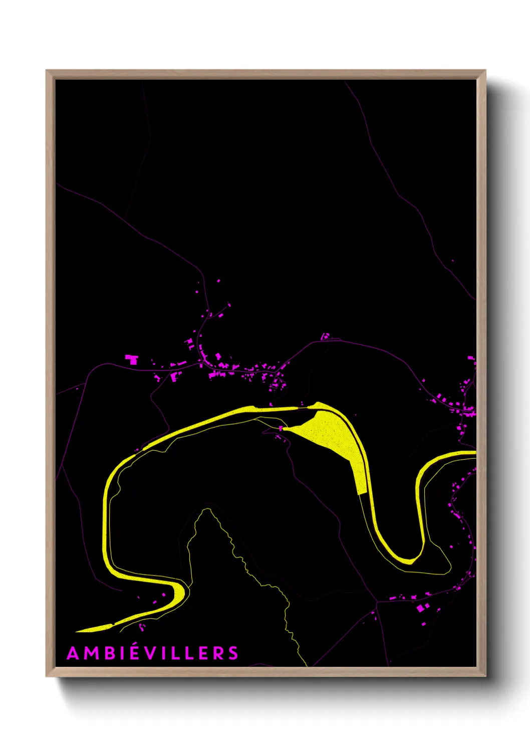 Une affiche de carte sur Ambiévillers