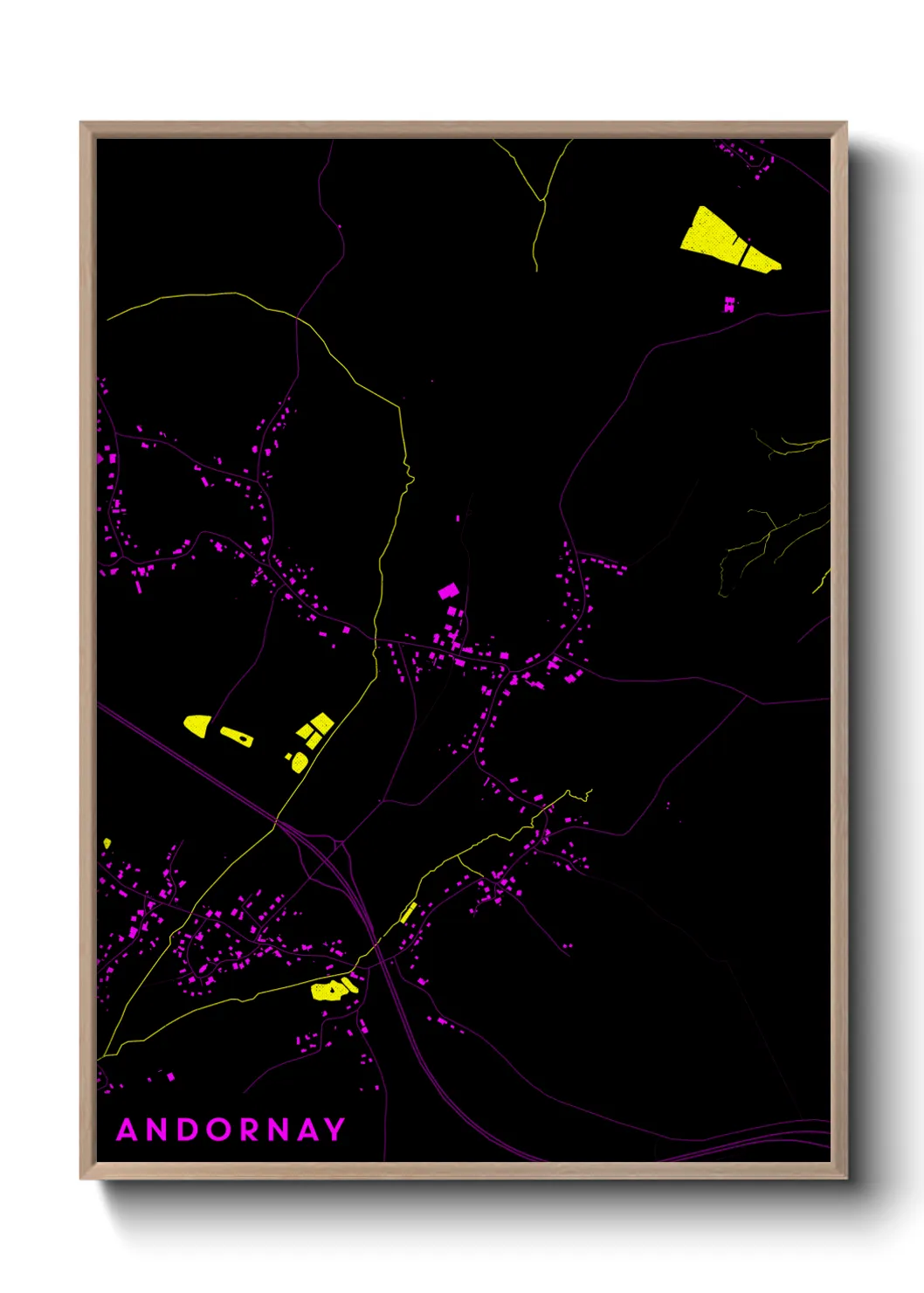 Une affiche de carte sur Andornay