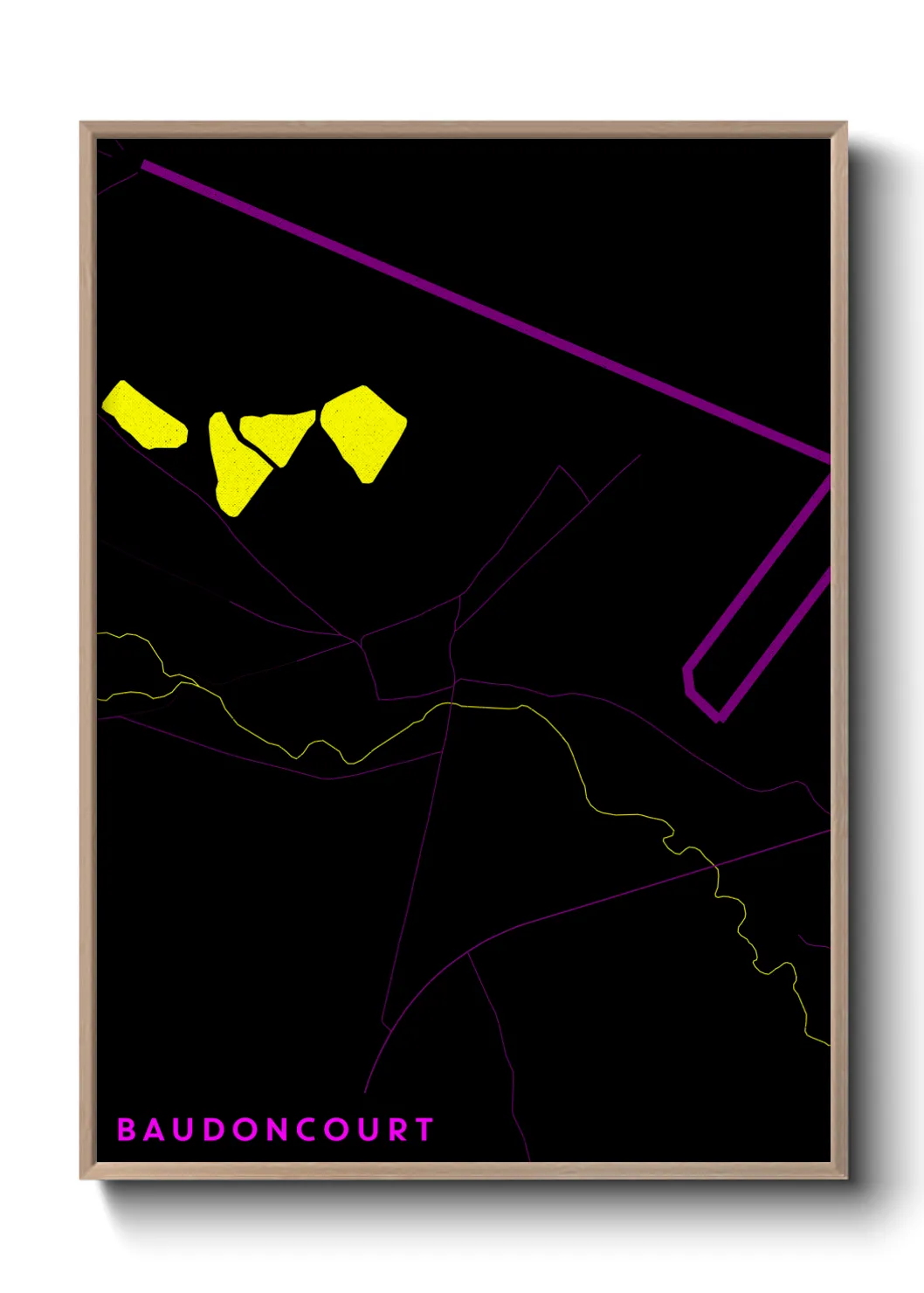 Une affiche de carte sur Baudoncourt