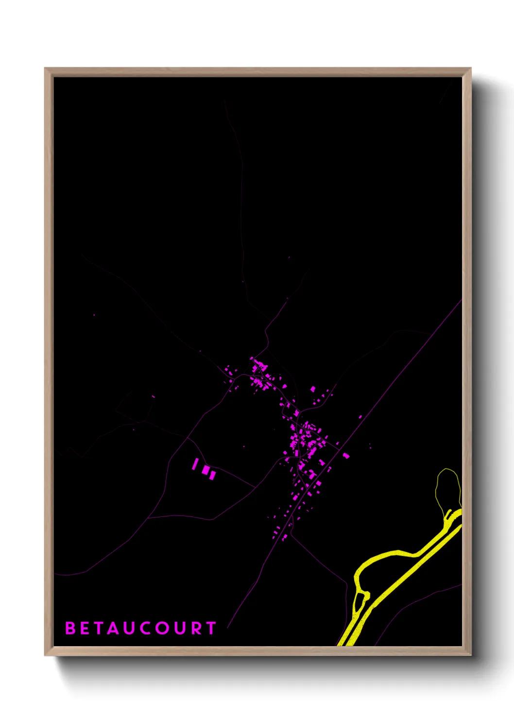 Une affiche de carte sur Betaucourt