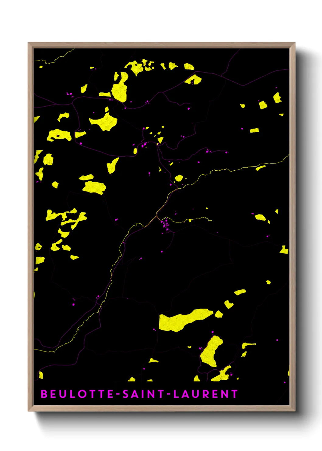 Une affiche de carte sur Beulotte-Saint-Laurent