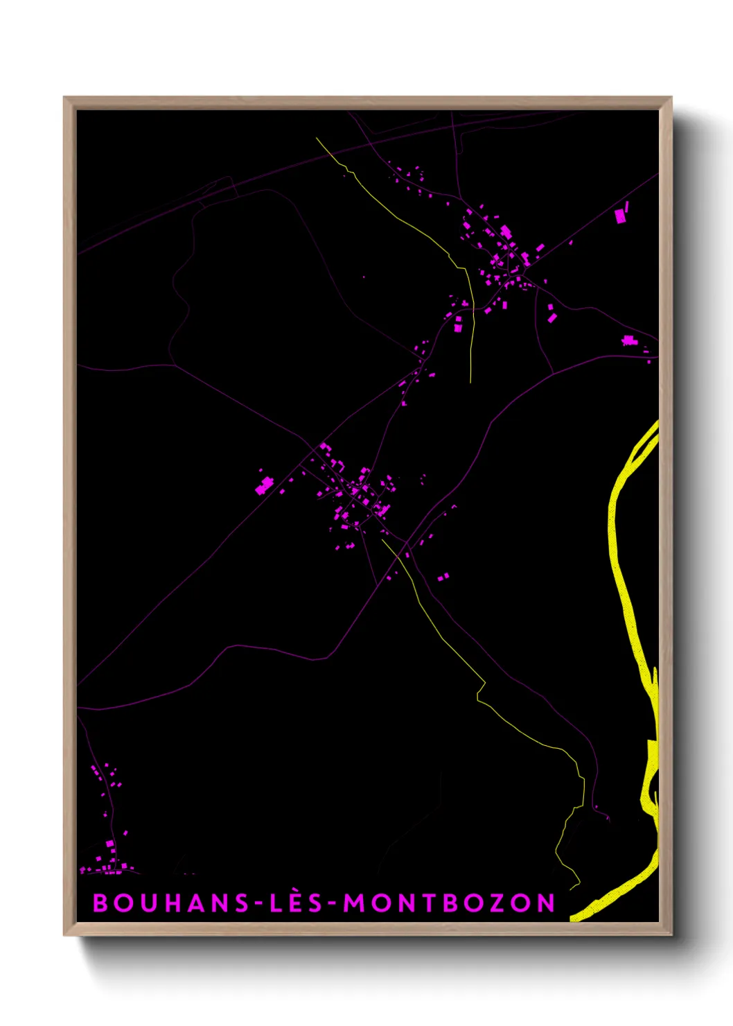 Une affiche de carte sur Bouhans-lès-Montbozon