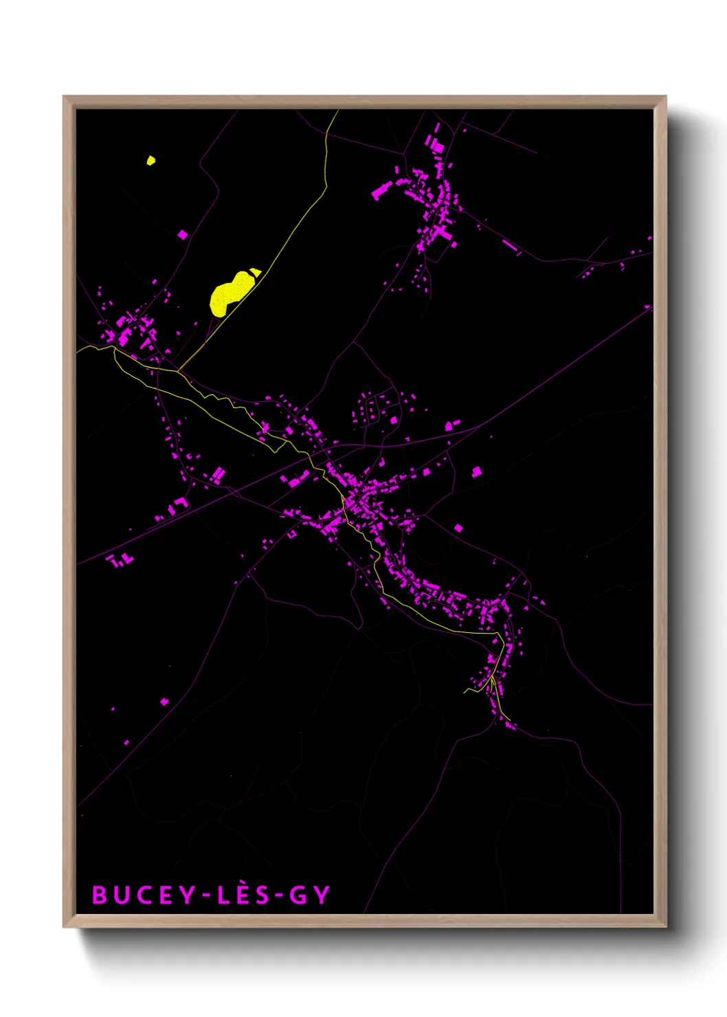 Une affiche de carte sur Bucey-lès-Gy