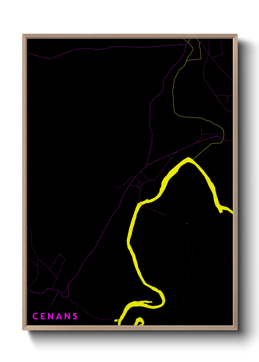 Une affiche de carte sur Cenans