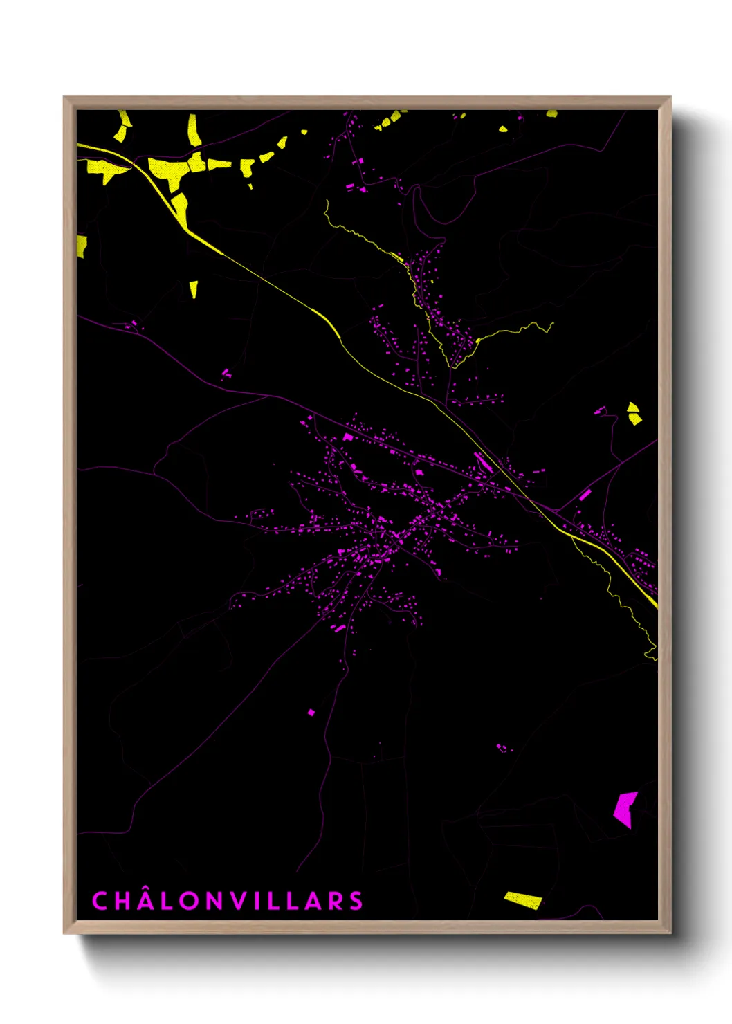 Une affiche de carte sur Châlonvillars