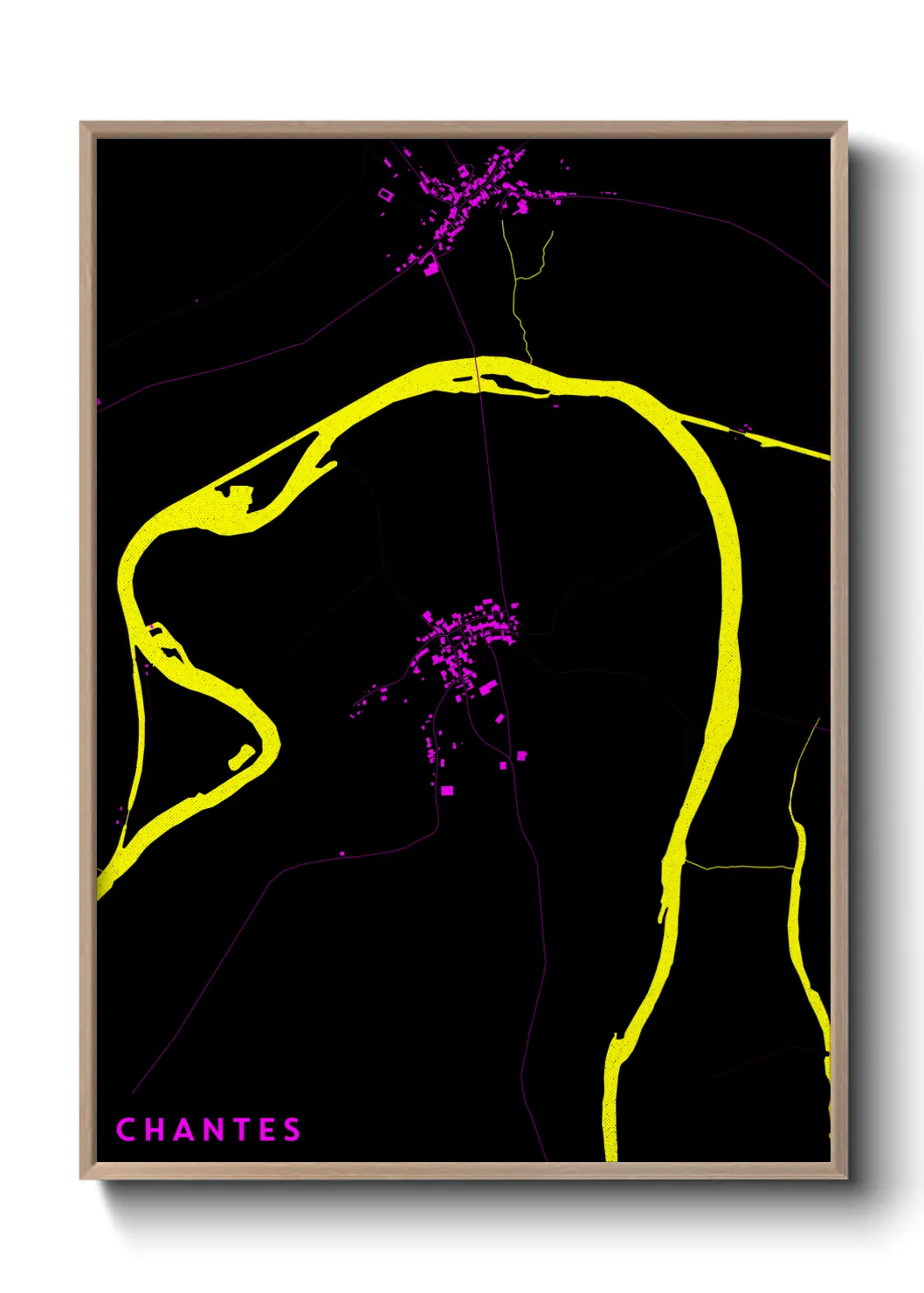 Une affiche de carte sur Chantes