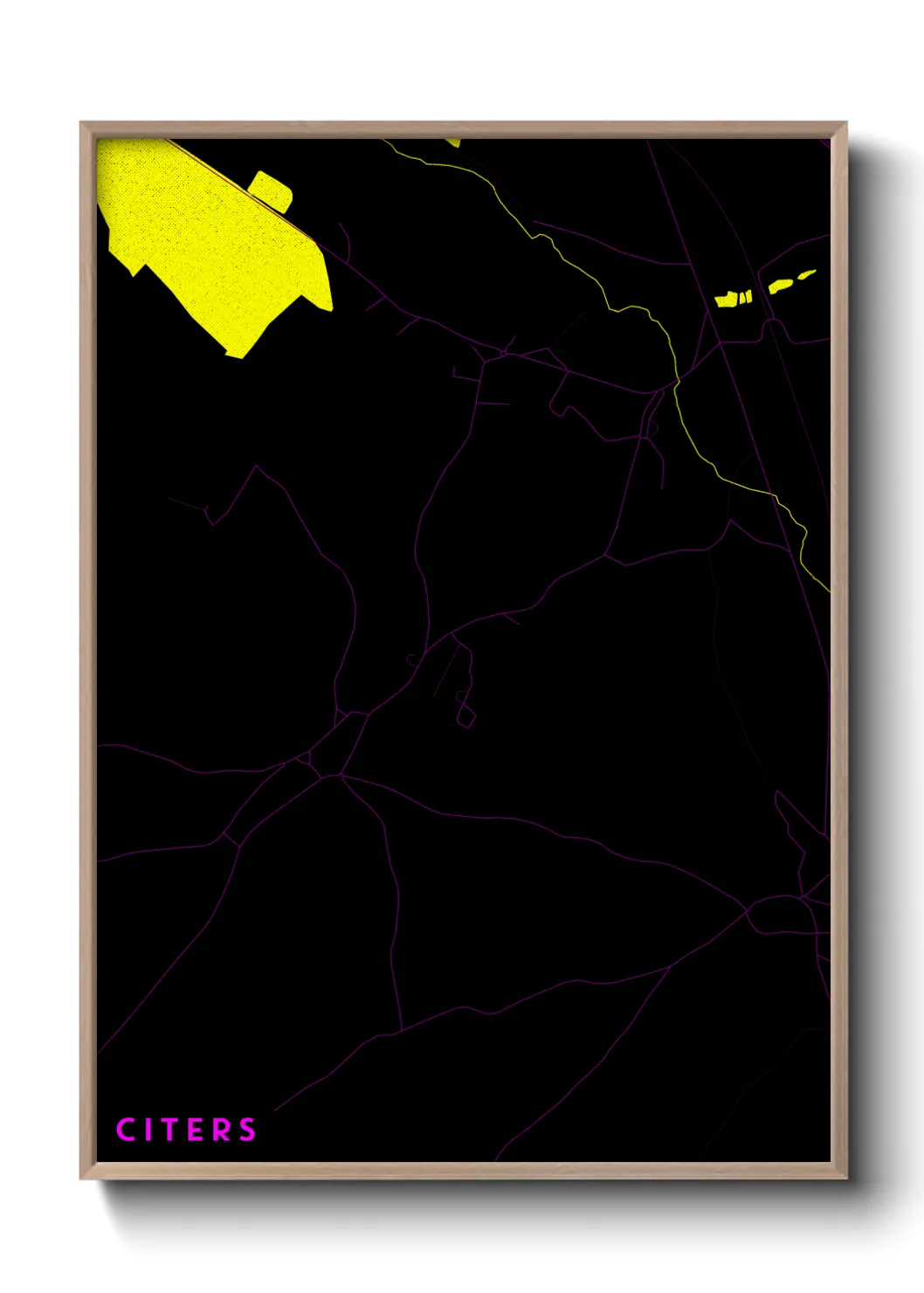 Une affiche de carte sur Citers