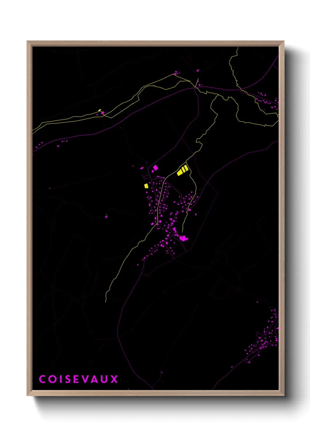 Une affiche de carte sur Coisevaux