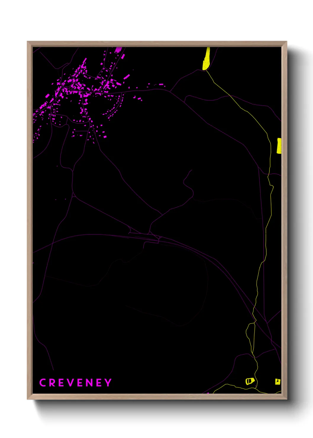 Une affiche de carte sur Creveney