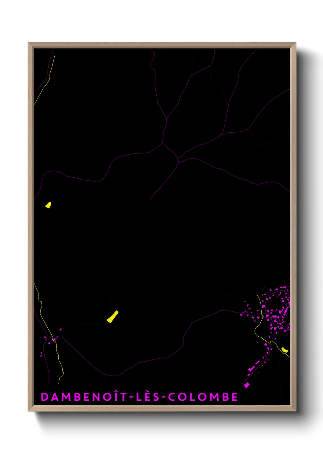 Une affiche de carte sur Dambenoît-lès-Colombe
