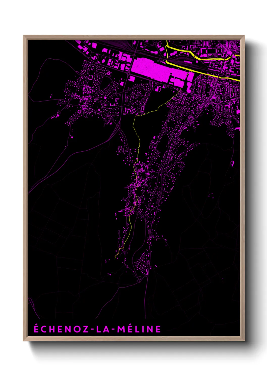 Une affiche de carte sur Échenoz-la-Méline