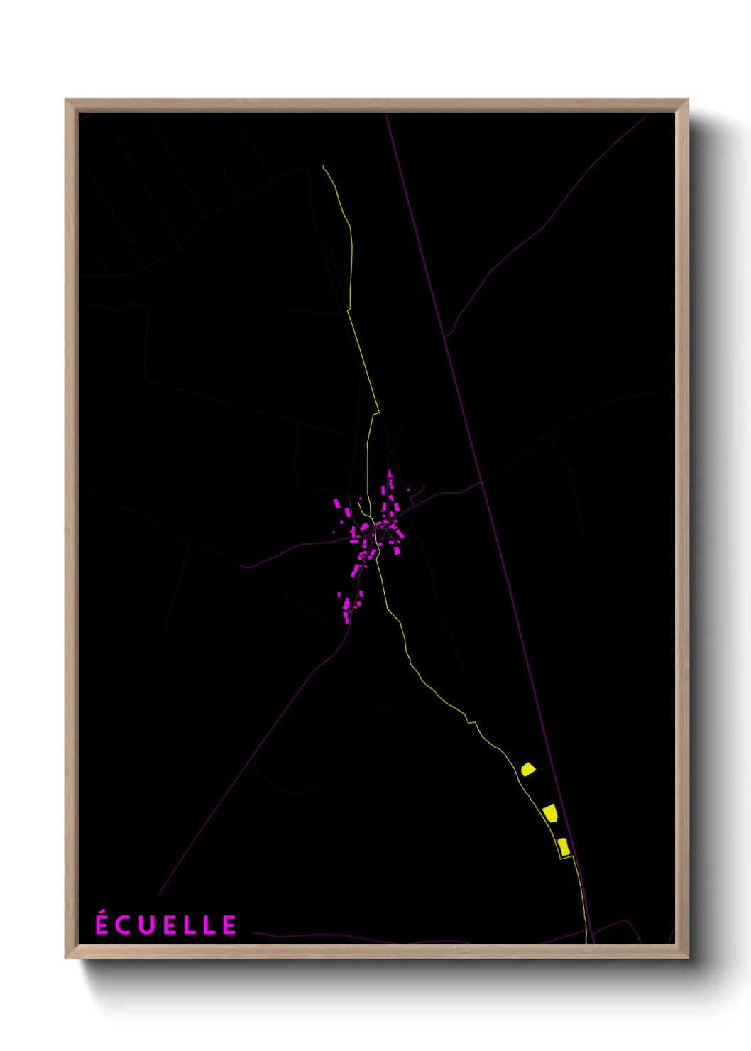 Une affiche de carte sur Écuelle