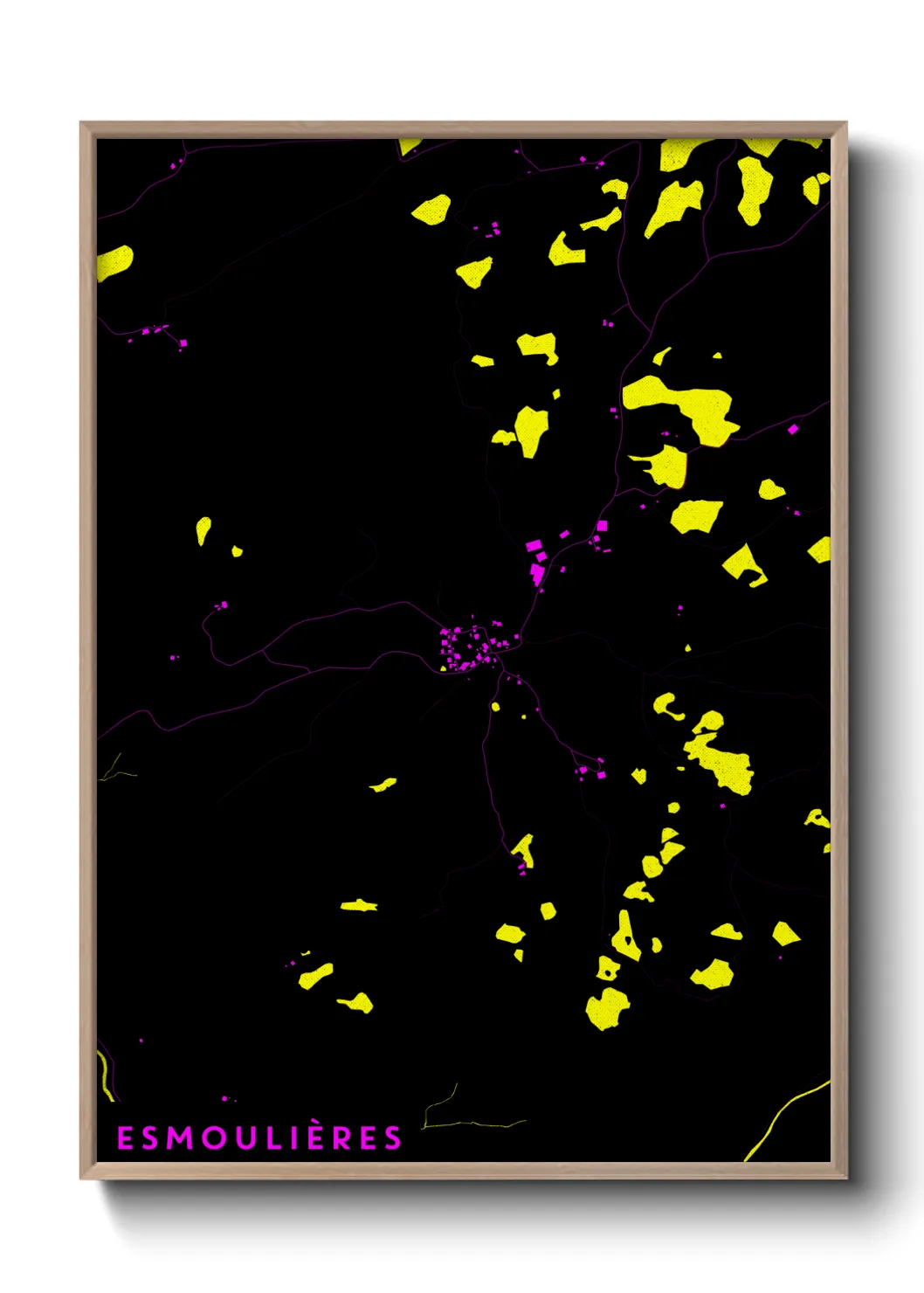 Une affiche de carte sur Esmoulières