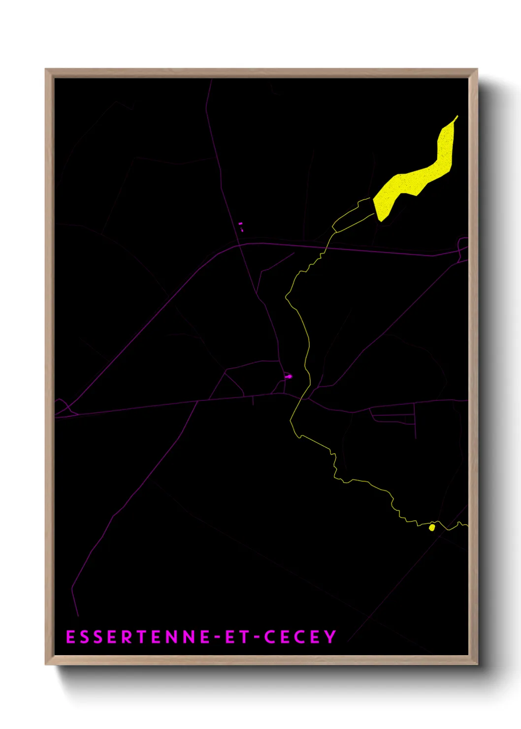 Une affiche de carte sur Essertenne-et-Cecey