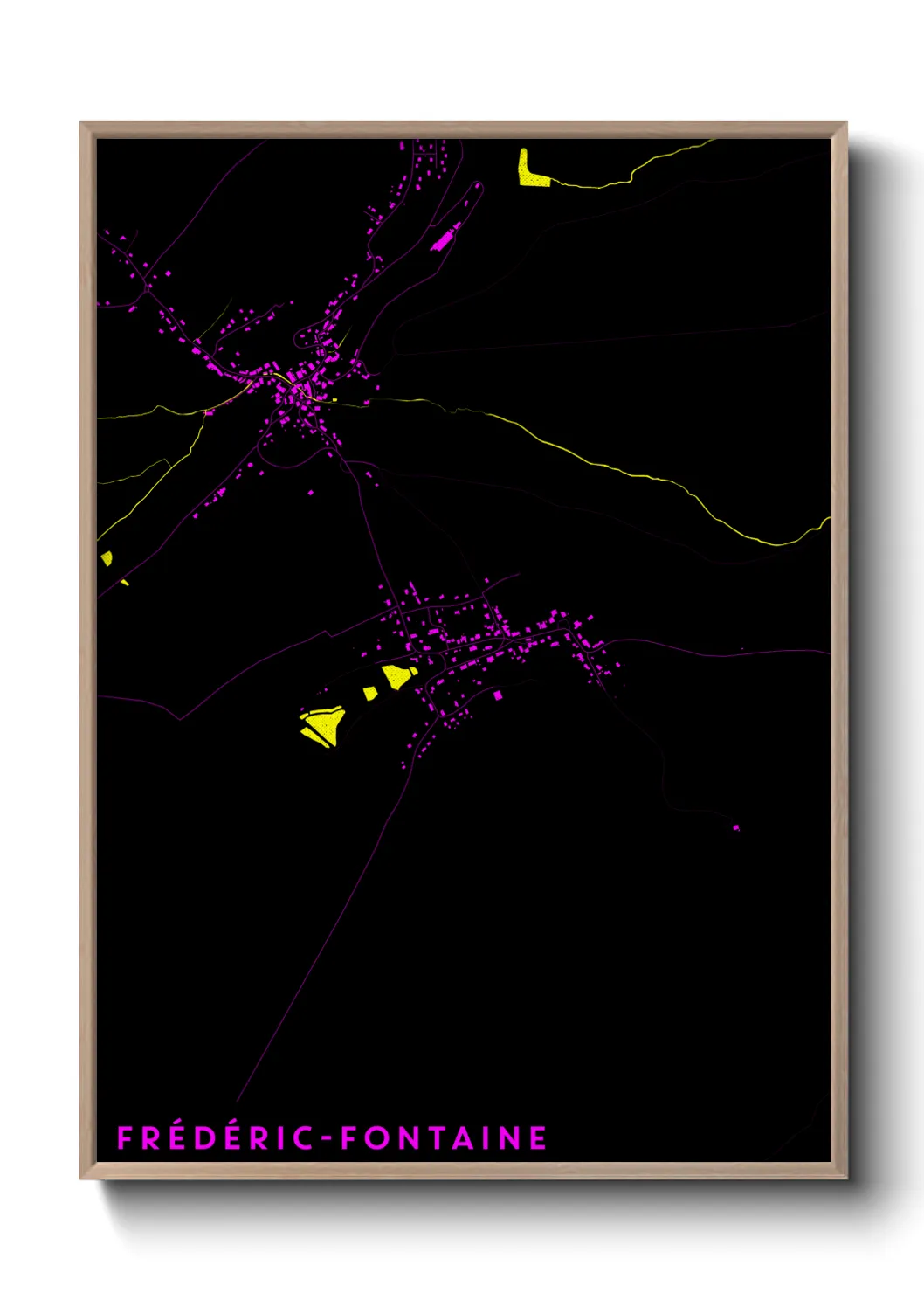 Une affiche de carte sur Frédéric-Fontaine