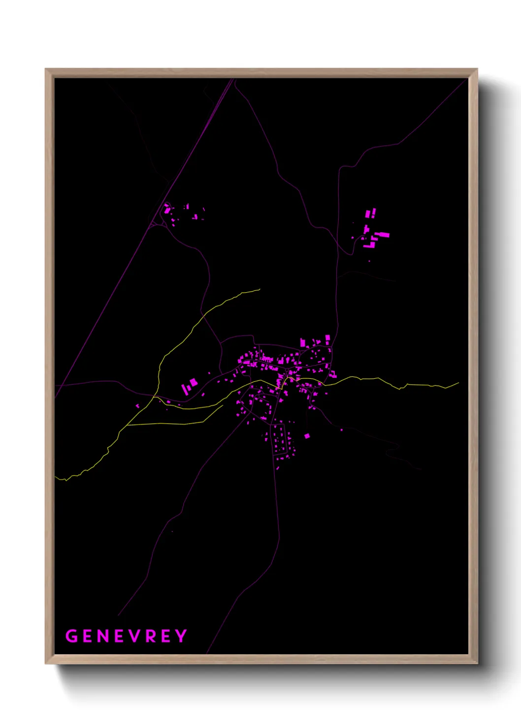 Une affiche de carte sur Genevrey