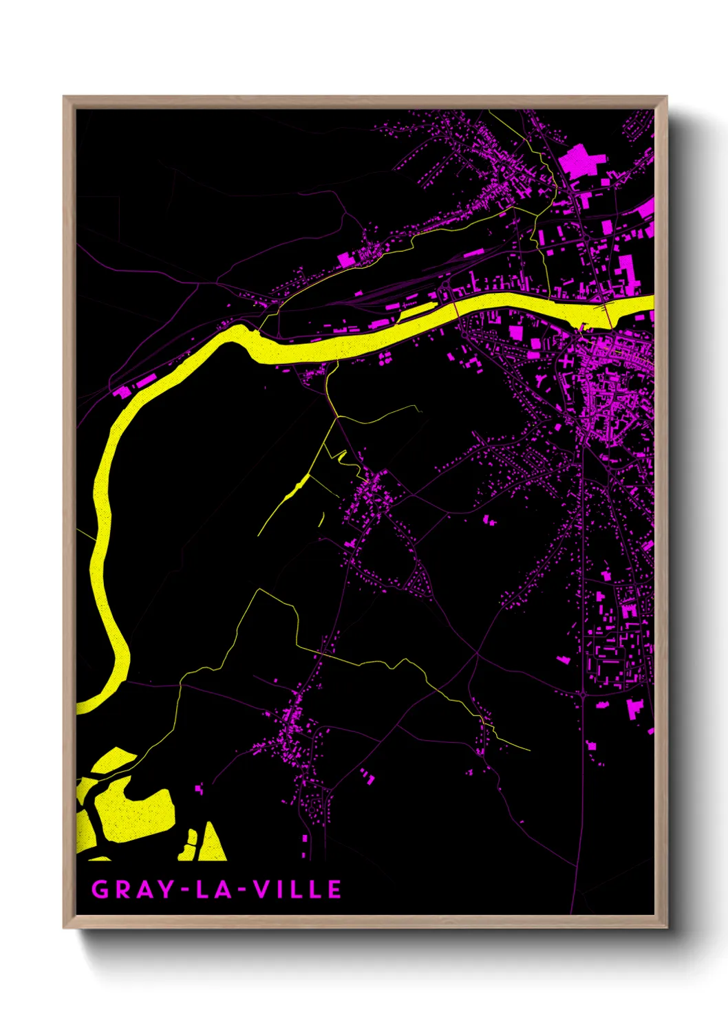 Une affiche de carte sur Gray-la-Ville