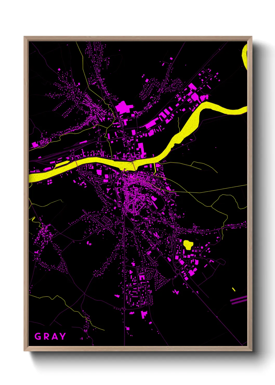 Une affiche de carte sur Gray