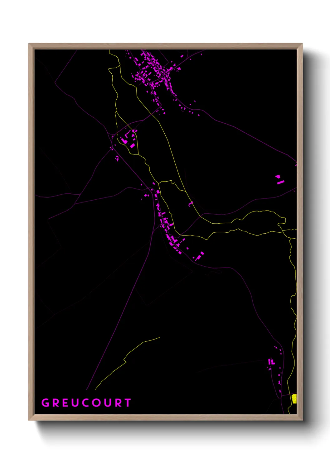 Une affiche de carte sur Greucourt
