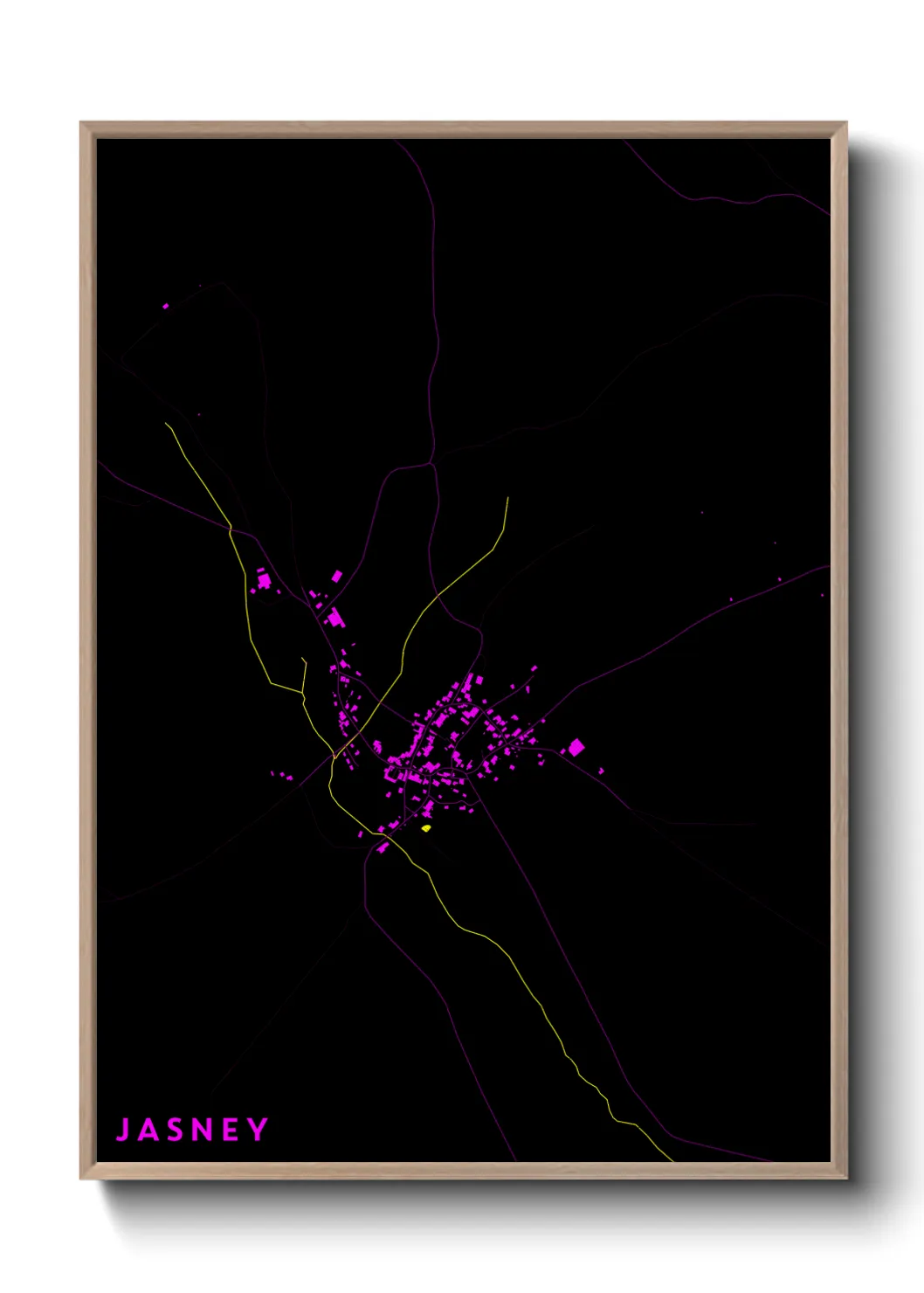 Une affiche de carte sur Jasney