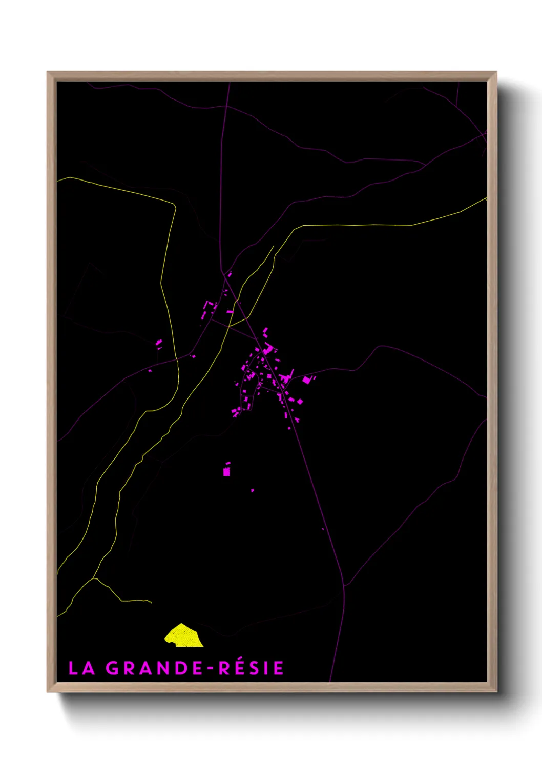 Une affiche de carte sur La Grande-Résie