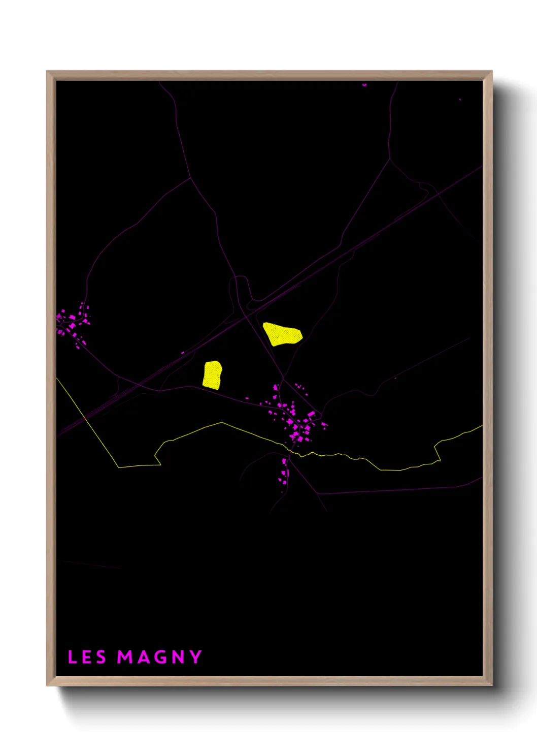 Une affiche de carte sur Les Magny