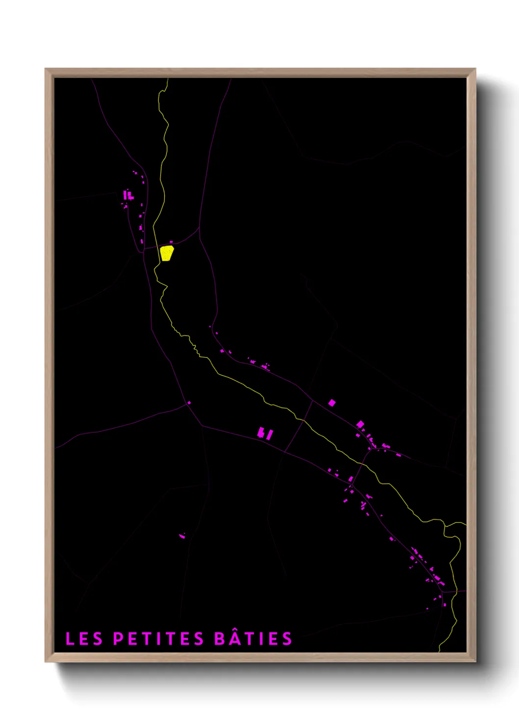 Une affiche de carte sur Les Petites Bâties