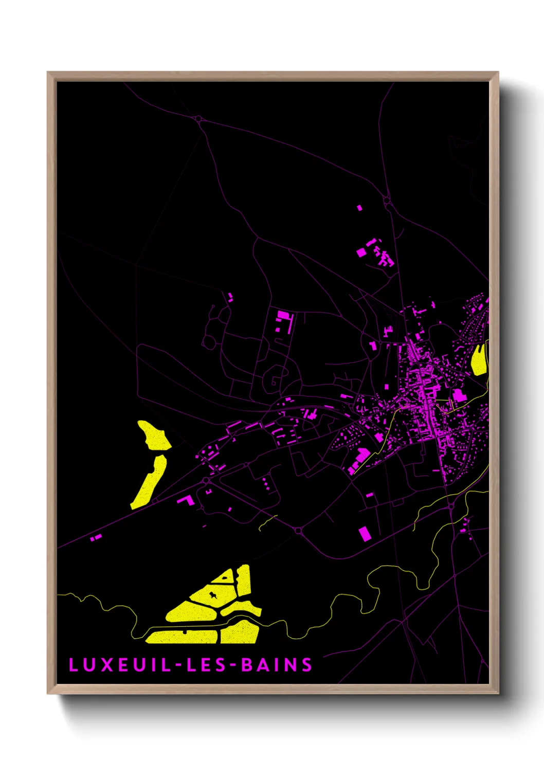 Une affiche de carte sur Luxeuil-les-Bains