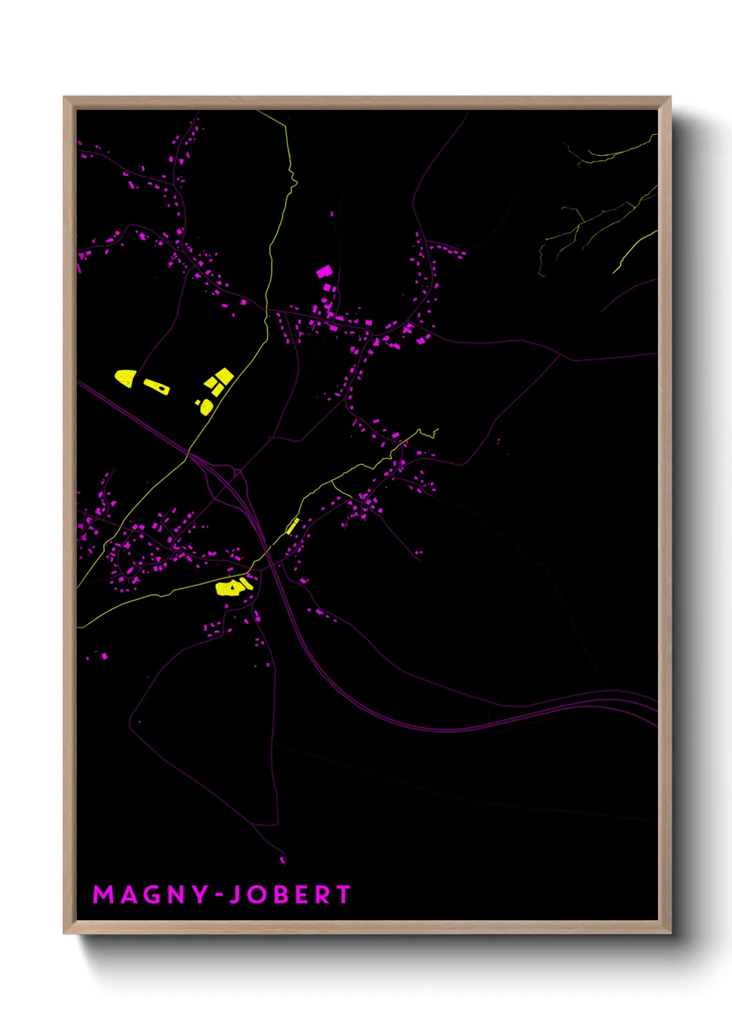 Une affiche de carte sur Magny-Jobert