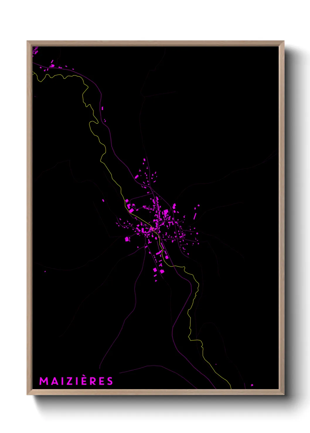 Une affiche de carte sur Maizières