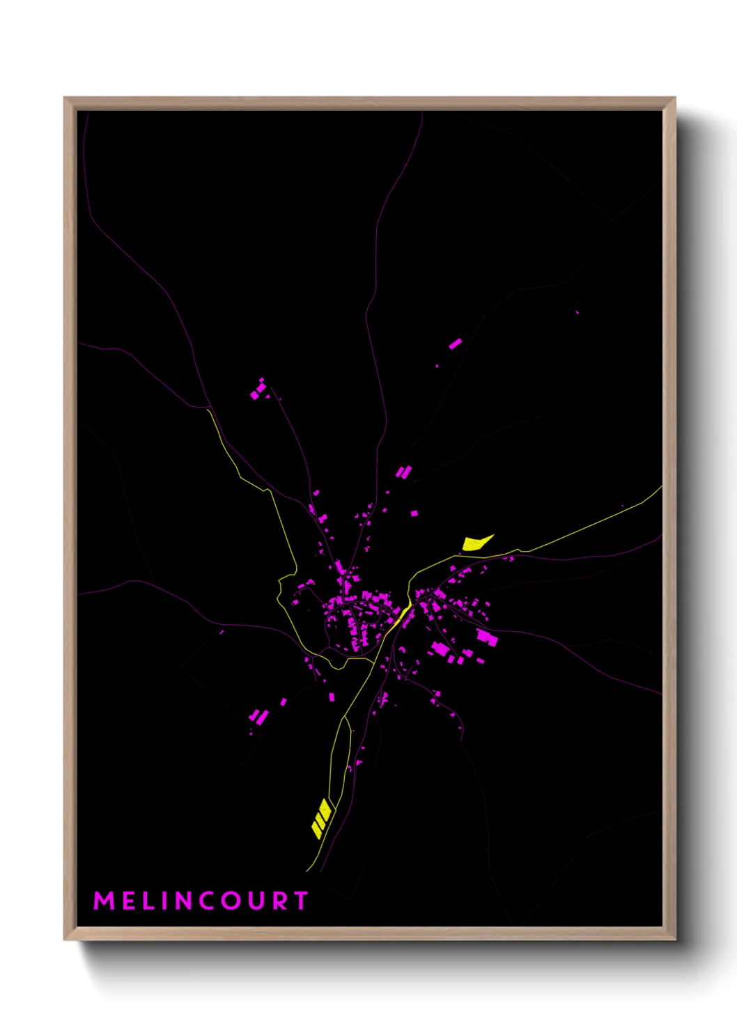 Une affiche de carte sur Melincourt