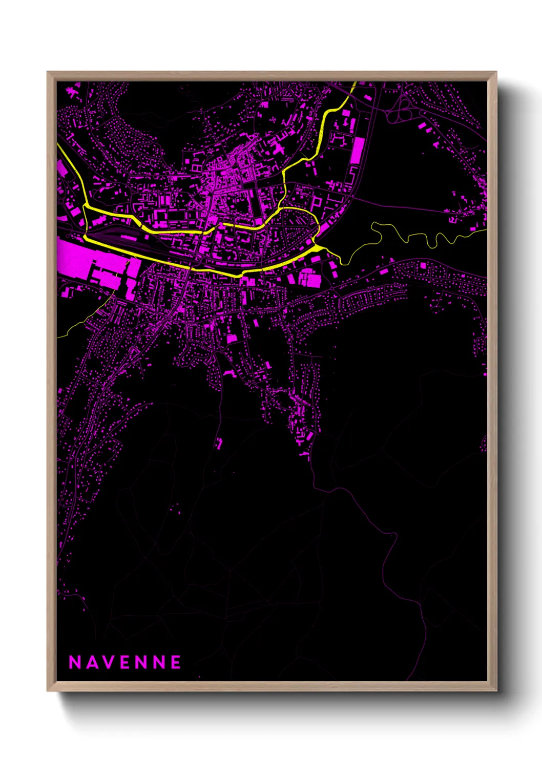 Une affiche de carte sur Navenne