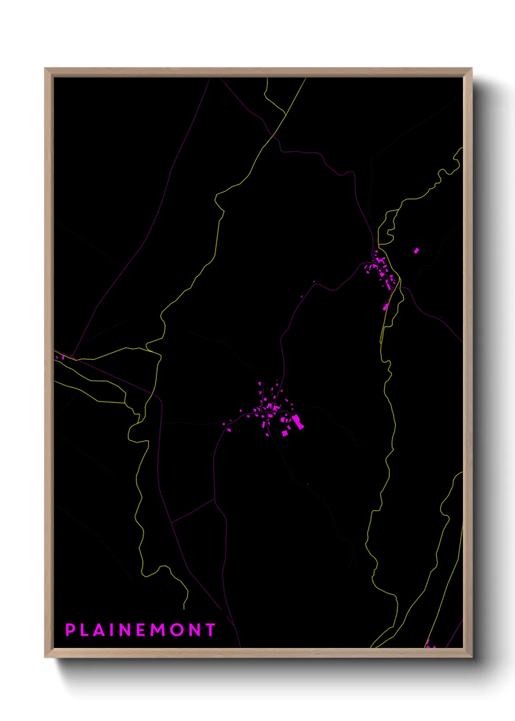 Une affiche de carte sur Plainemont