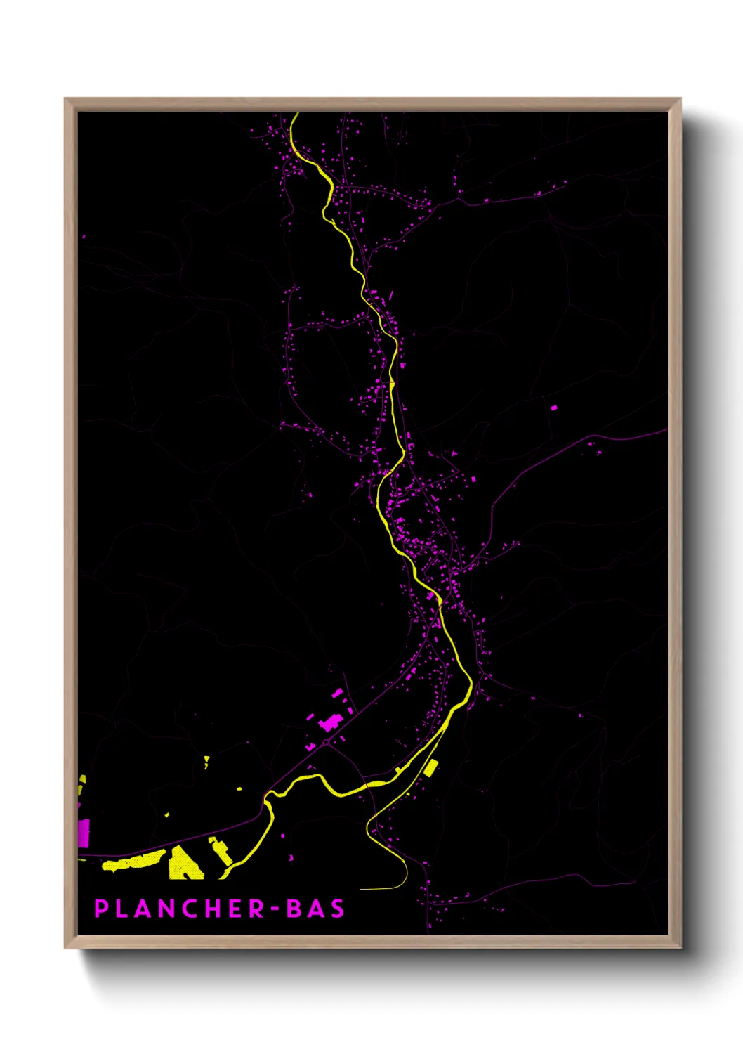 Une affiche de carte sur Plancher-Bas
