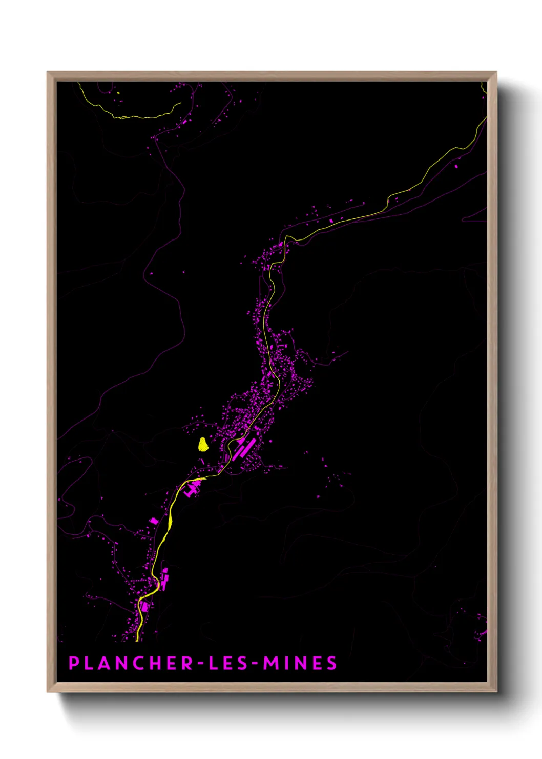 Une affiche de carte sur Plancher-les-Mines
