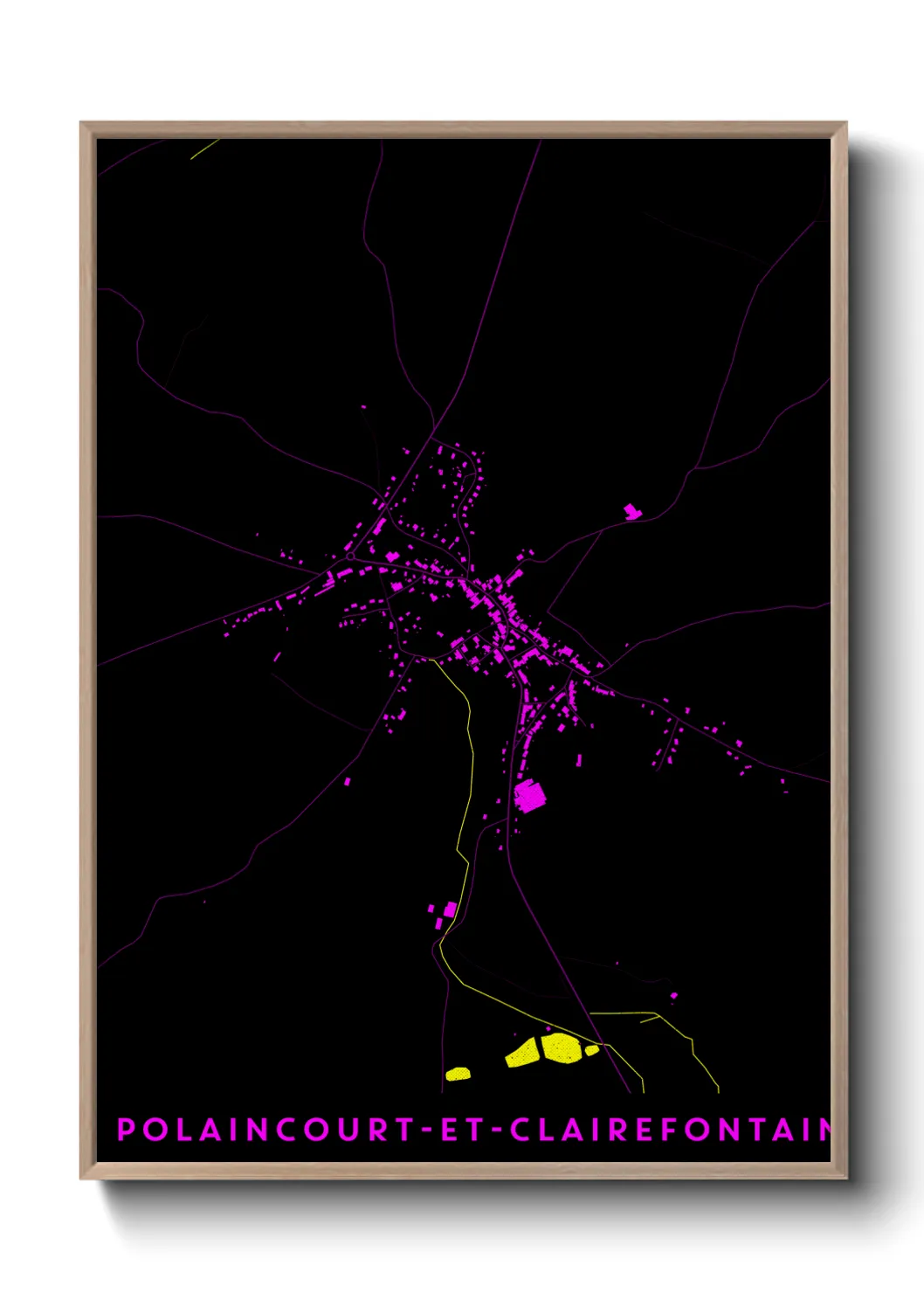 Une affiche de carte sur Polaincourt-et-Clairefontaine