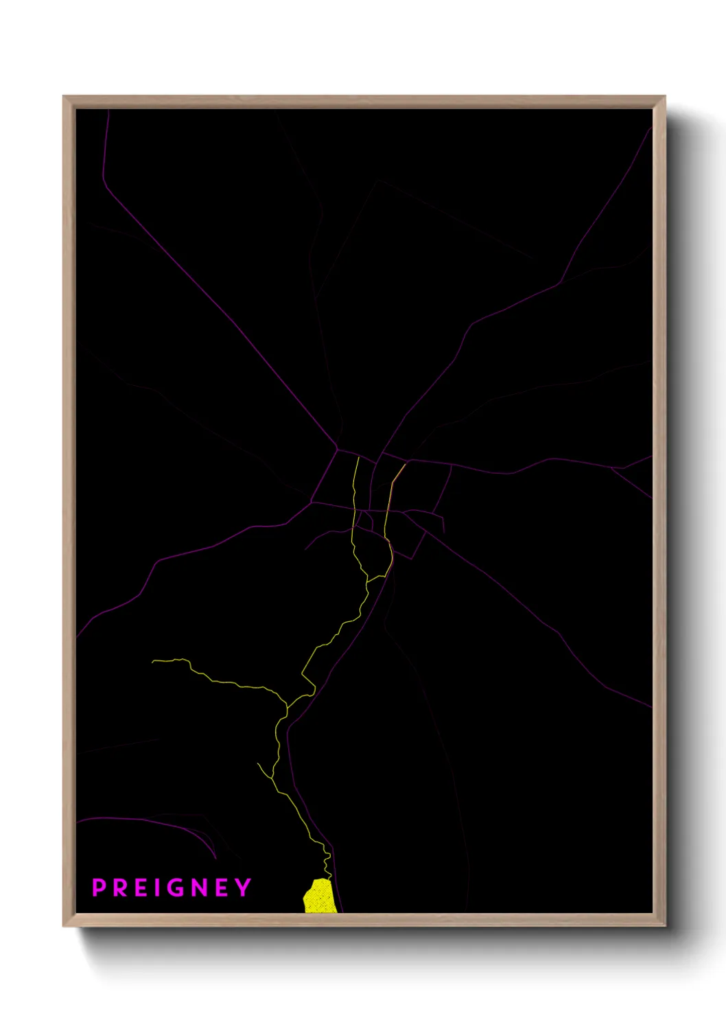 Une affiche de carte sur Preigney