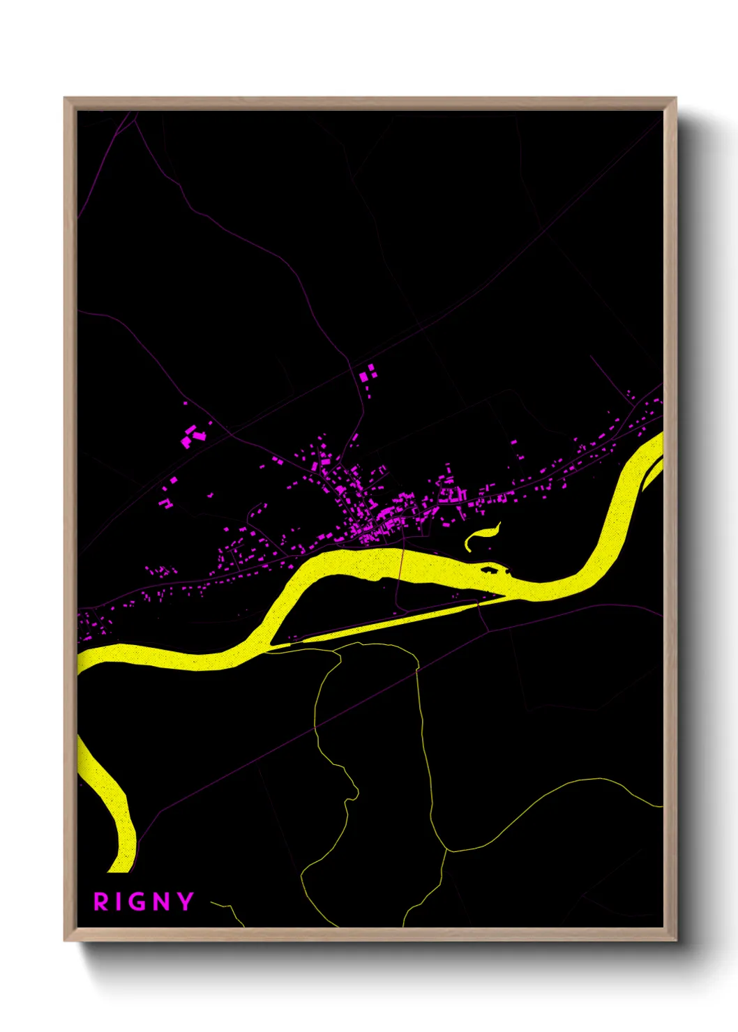 Une affiche de carte sur Rigny