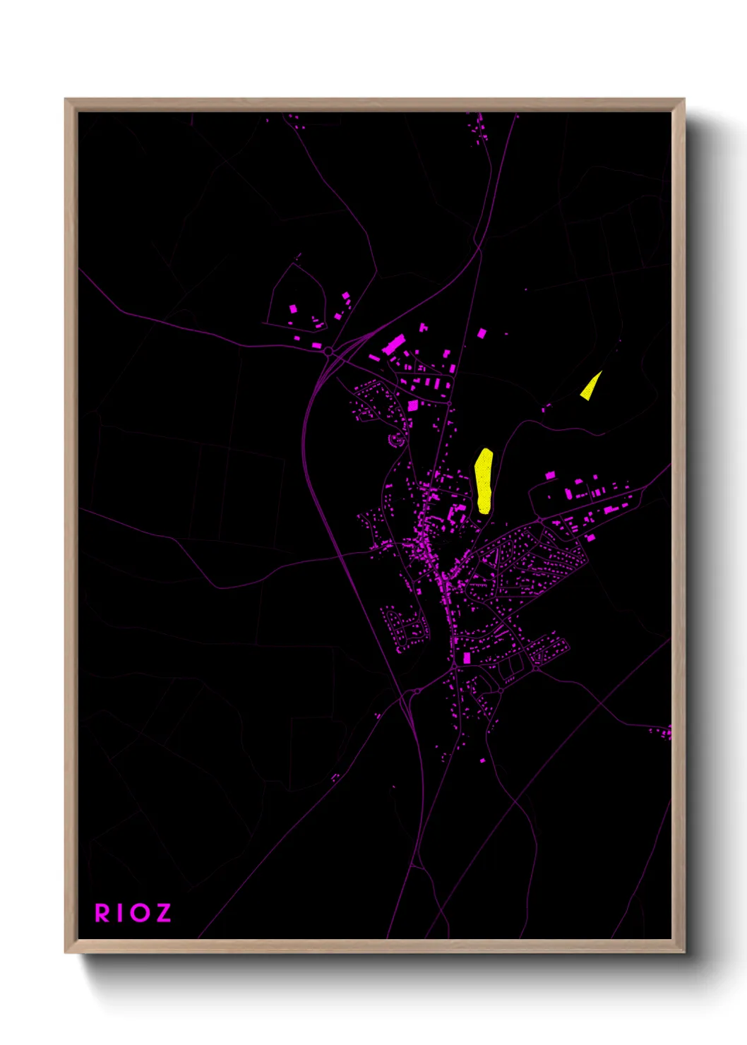 Une affiche de carte sur Rioz