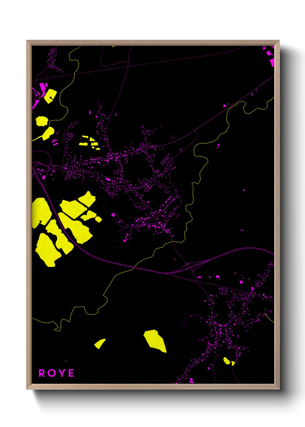 Une affiche de carte sur Roye