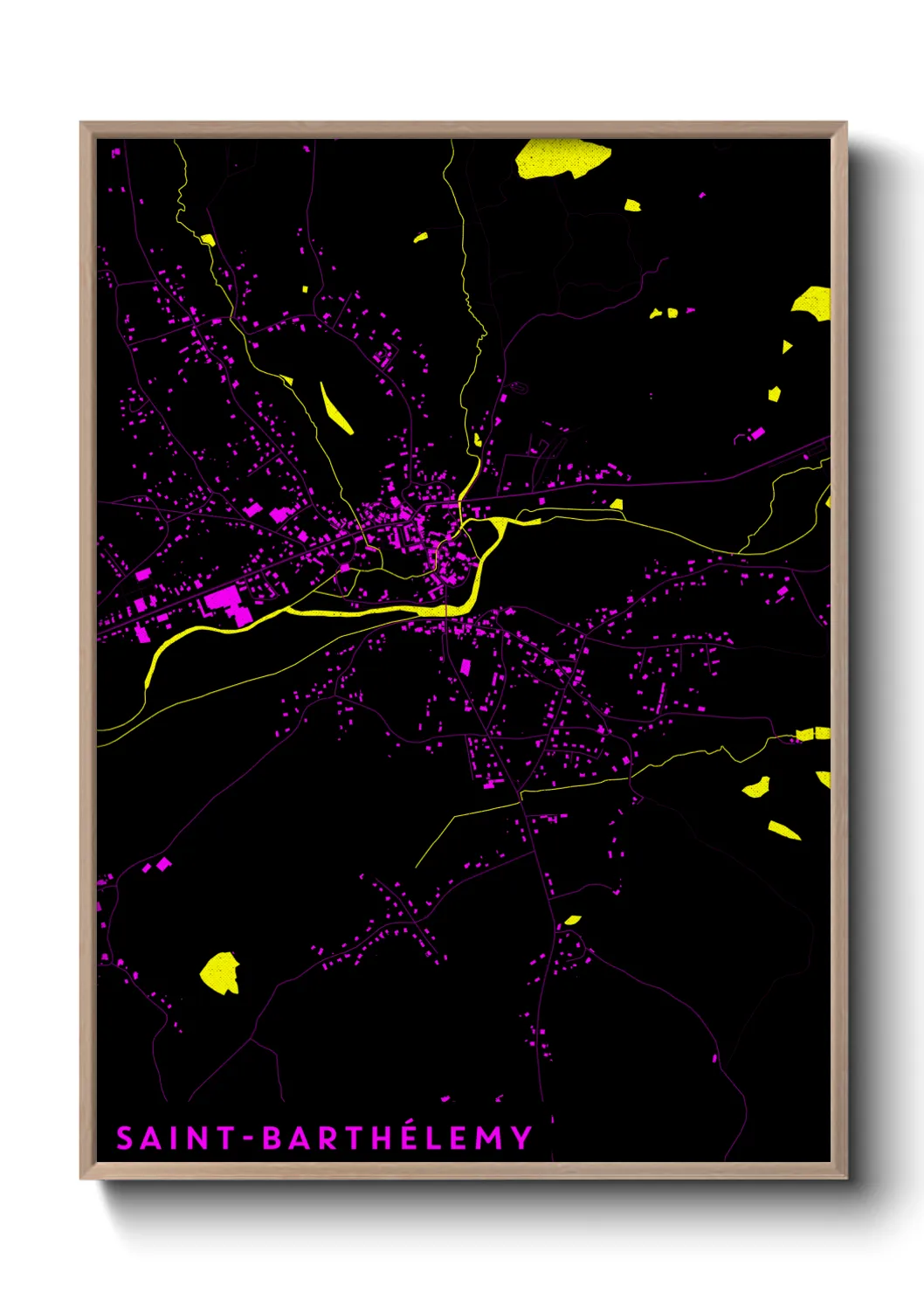 Une affiche de carte sur Saint-Barthélemy