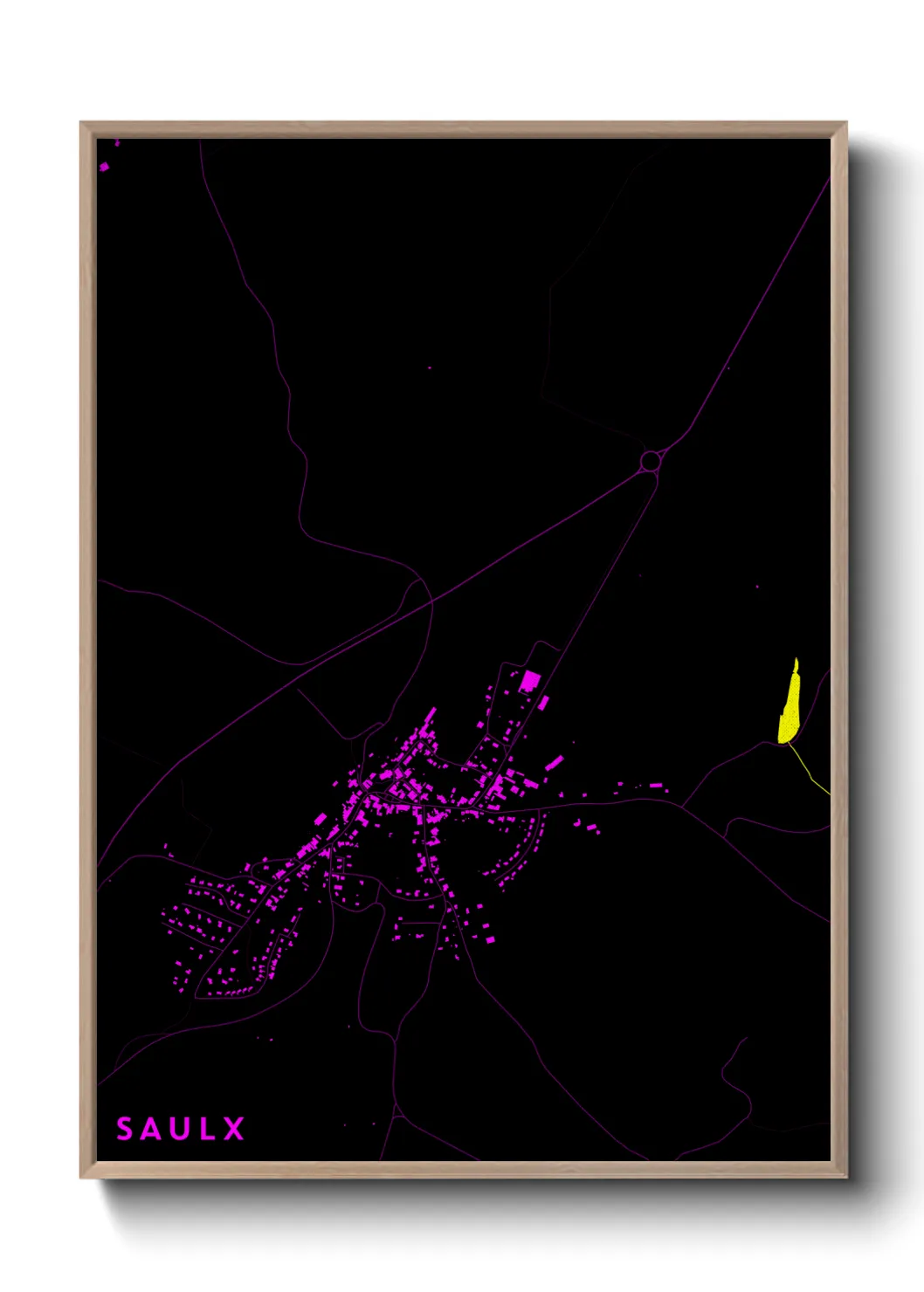 Une affiche de carte sur Saulx