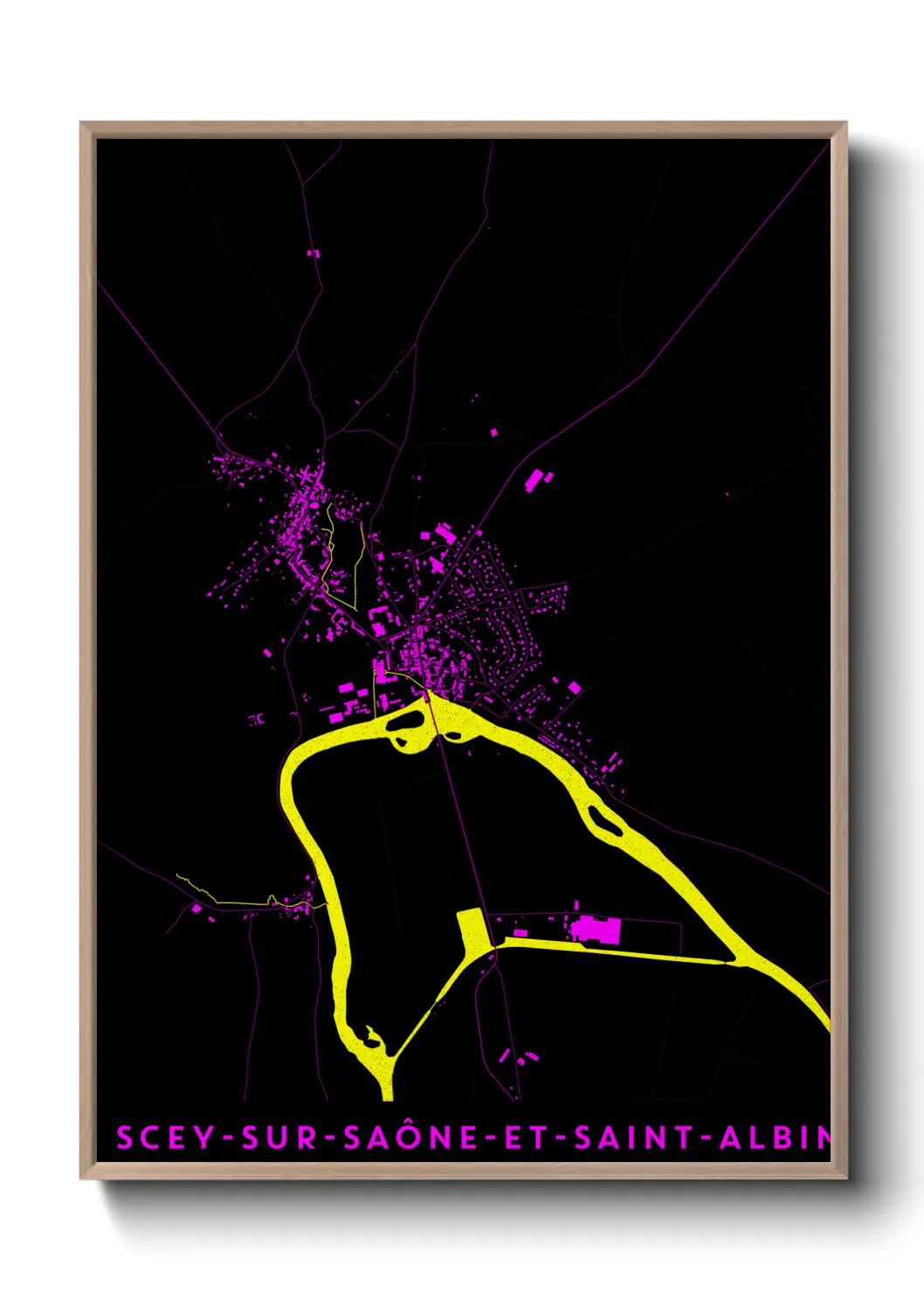 Un poster carteScey-sur-Saône-et-Saint-Albin