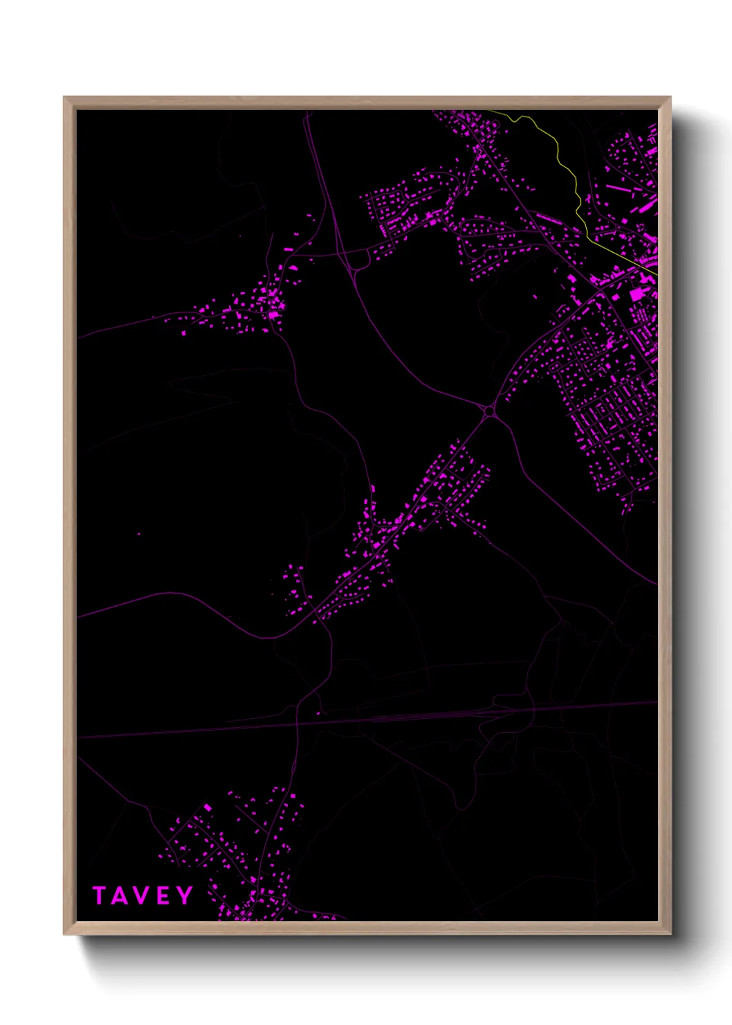 Une affiche de carte sur Tavey