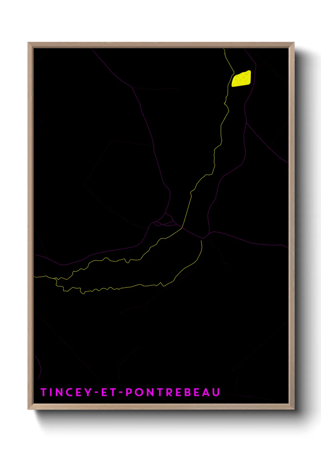 Une affiche de carte sur Tincey-et-Pontrebeau