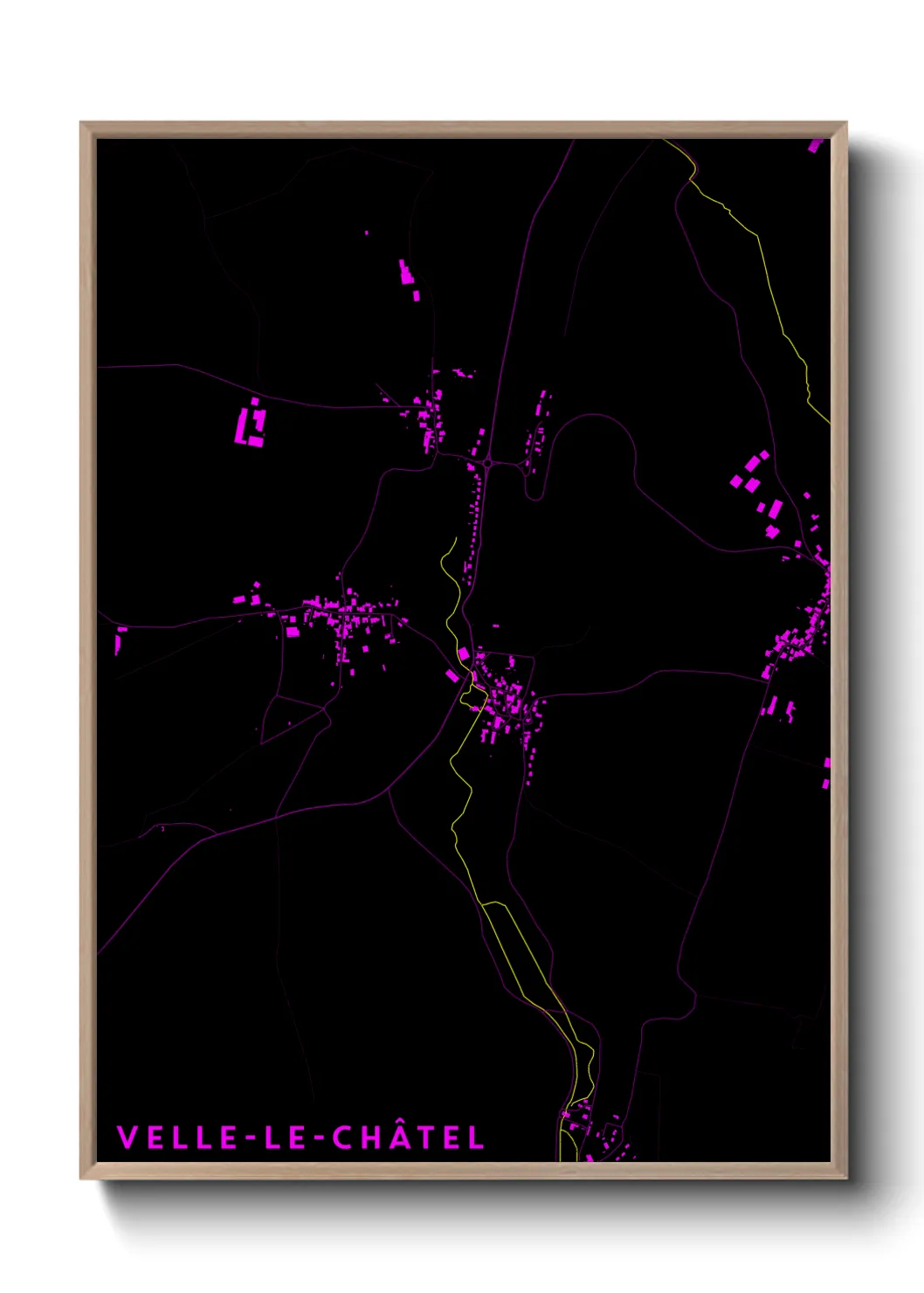 Une affiche de carte sur Velle-le-Châtel