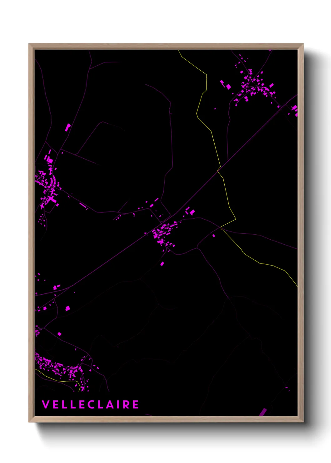 Une affiche de carte sur Velleclaire