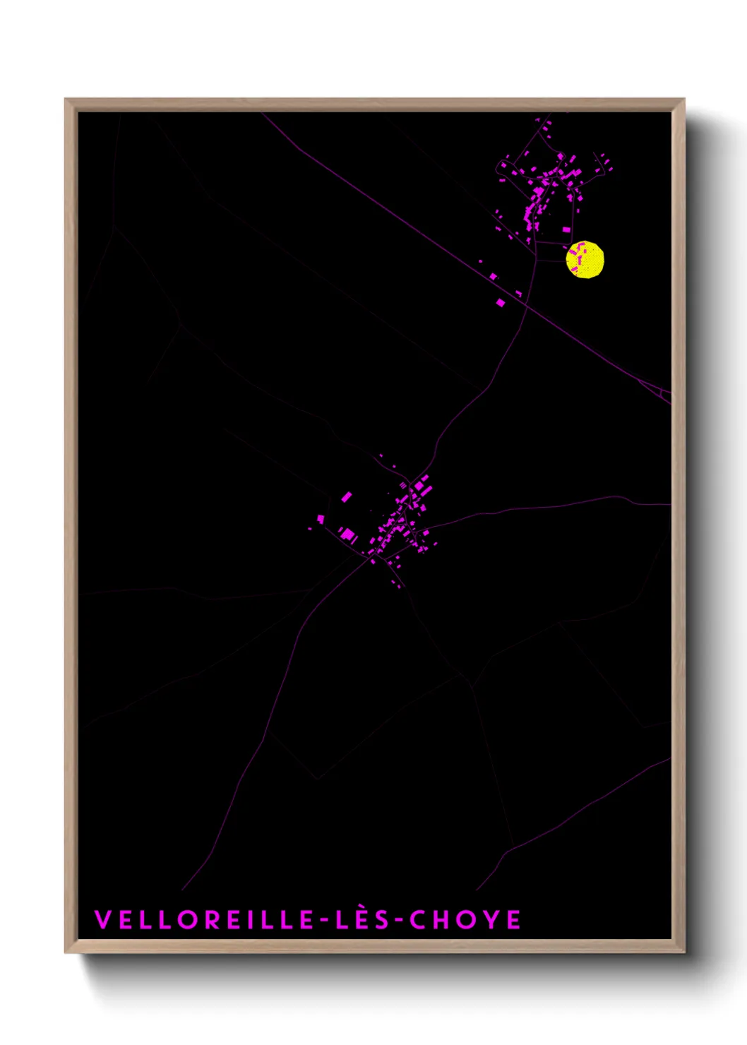 Une affiche de carte sur Velloreille-lès-Choye